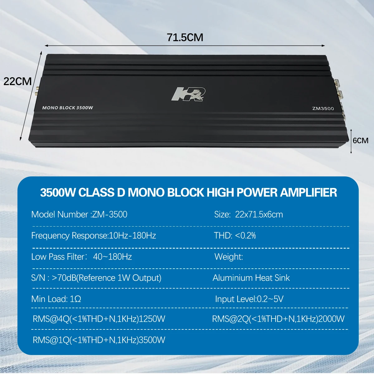 Class D Amplifier - Amplificador de Subwoofer Monobloque Clase D