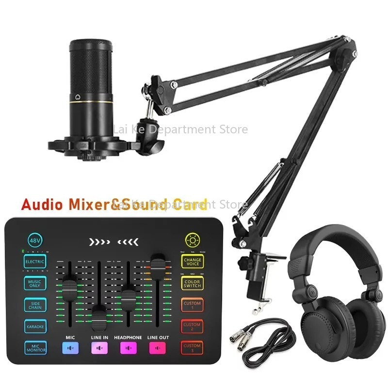 Condenser Microphone Kit - Tarjeta de Sonido para Transmisión en